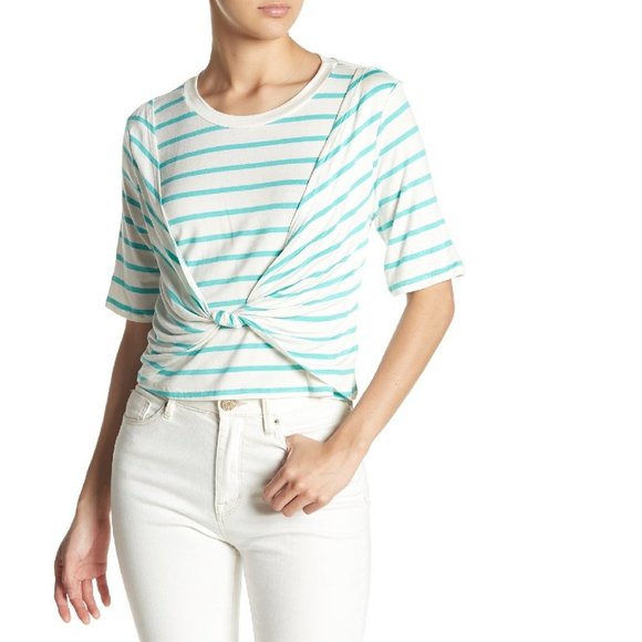 Abound Tops - 🎁 Abound Twist Front Stripe Tee